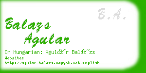 balazs agular business card